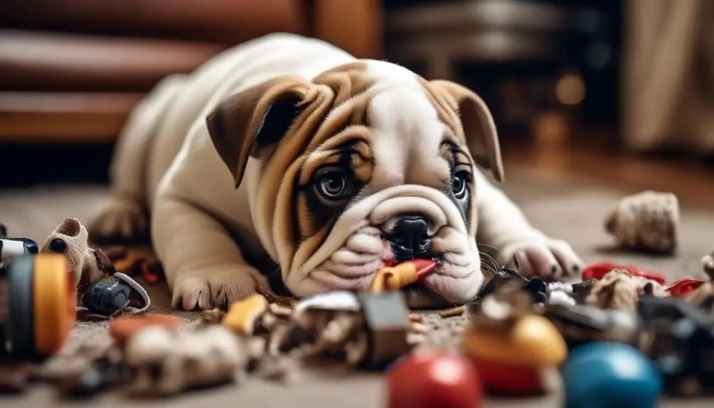 bulldog teething and chewing