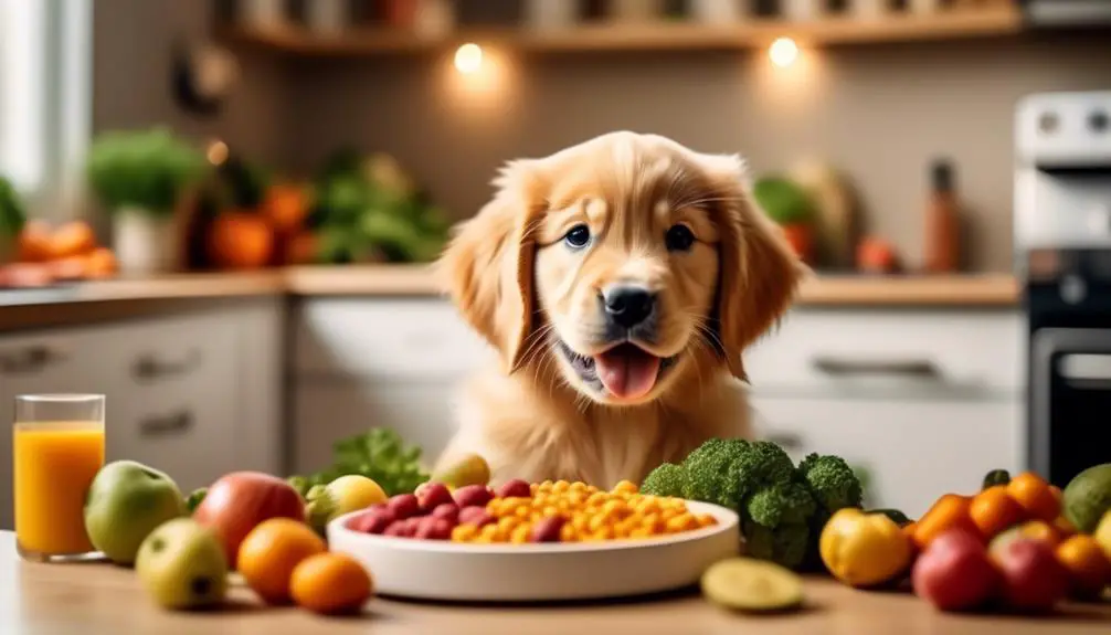 feeding golden retriever puppies