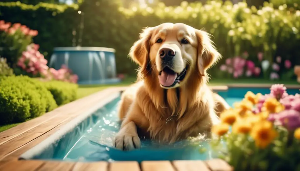 golden retriever backyard oasis