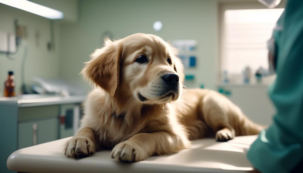 newborn retrievers receive vaccinations