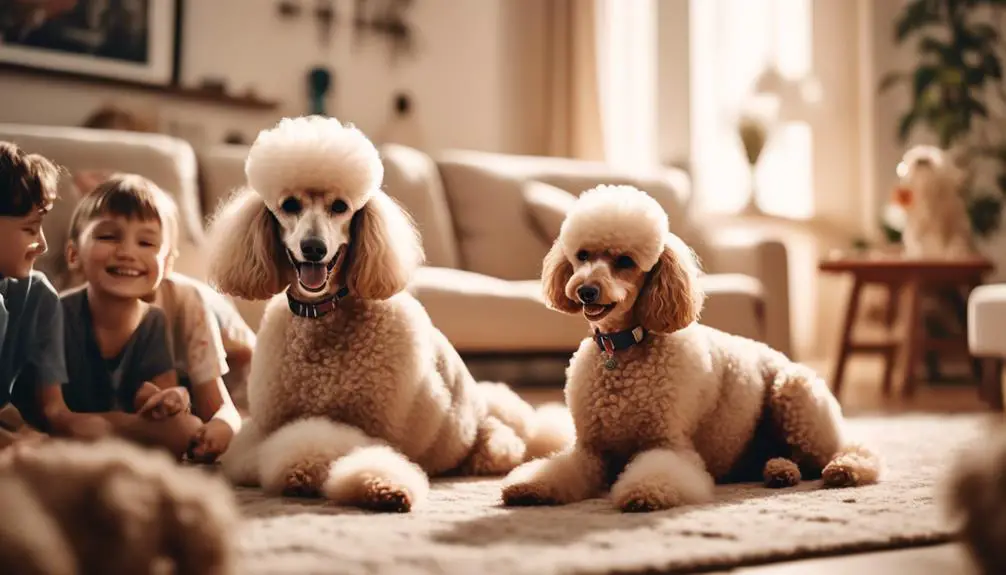 poodles happy family kids pets